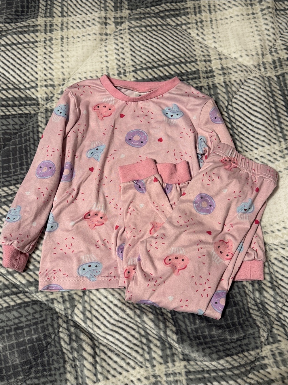 Girls Pink Donut & Cupcake Kids Pajama Set